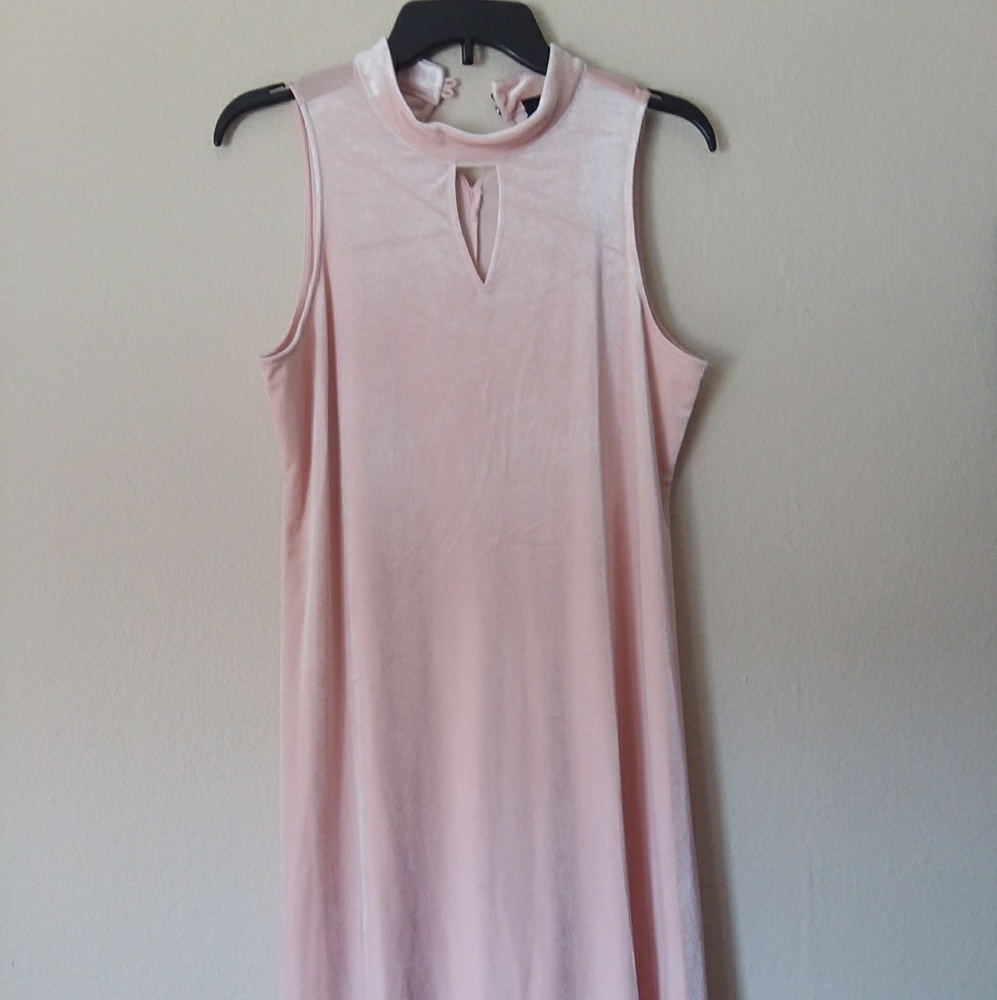 Light Pink Crushed Velvet Dress